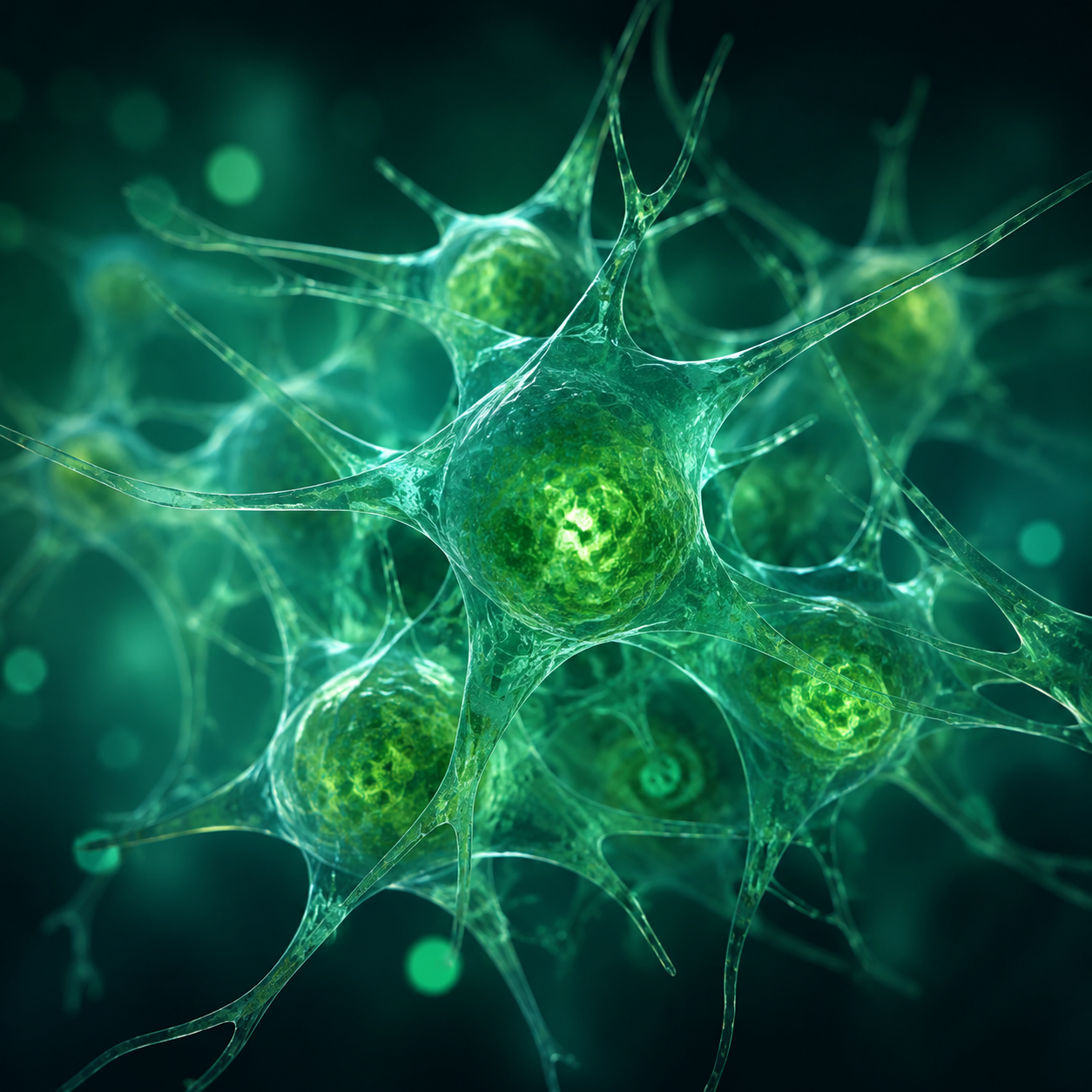 A cluster of activated CuraCell stem cells